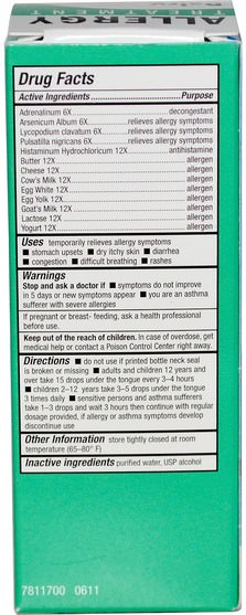 健康，過敏，過敏 - NatraBio, bioAllers, Allergy Treatment, Dairy Allergies, 1 fl oz (30 ml)