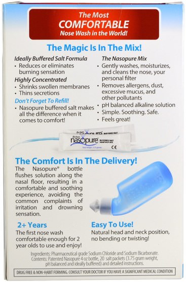 健康，過敏，鼻腔健康，洗鼻 - Nasopure, Nasal Wash System, Little Squirt Kit, 1 Kit