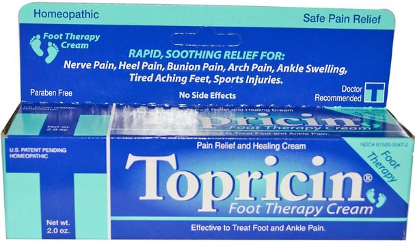 健康，抗疼，足部護理 - Topricin, Foot Therapy Cream, Pain Relief and Healing Cream, 2 oz