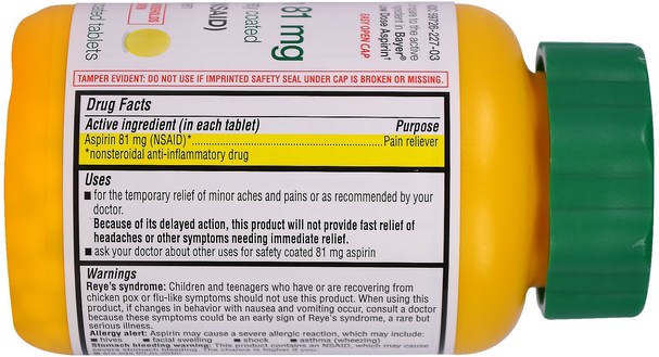 健康，抗疼 - Life Extension, Aspirin, Low Dose Safety Coated, 81 mg, 300 Enteric Coated Tablets