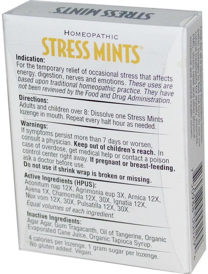 健康，抗壓力 - Historical Remedies, Stress Mints, 30 Homeopathic Lozenges