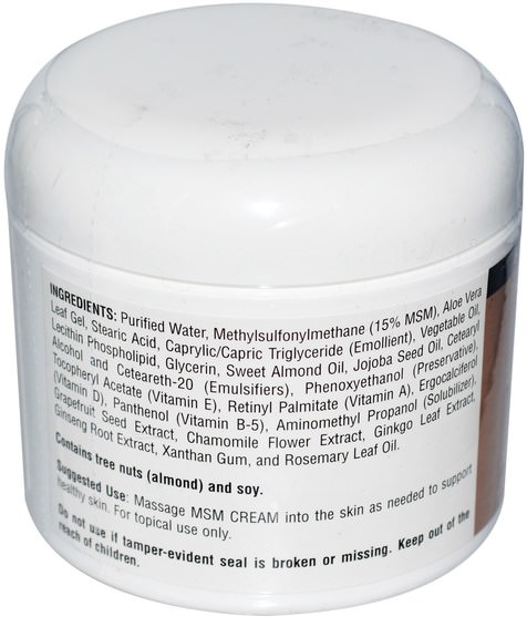 健康，關節炎 - Source Naturals, MSM Cream, 4 oz (113.4 g)