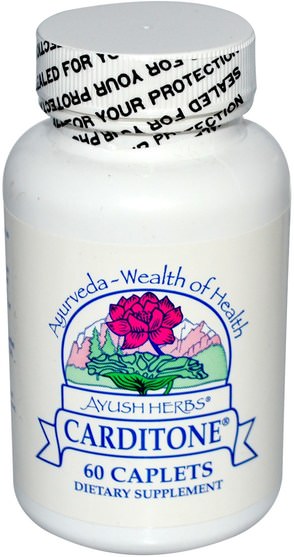 健康，血壓 - Ayush Herbs Carditone, 60 Caplets