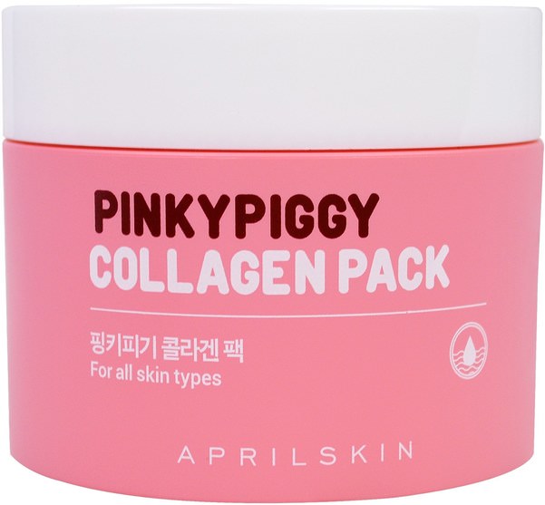 健康，骨骼，骨質疏鬆症，膠原蛋白，美容，面部護理，面霜，乳液 - April Skin, PinkyPiggy Collagen Pack, 3.38 oz (100 g)