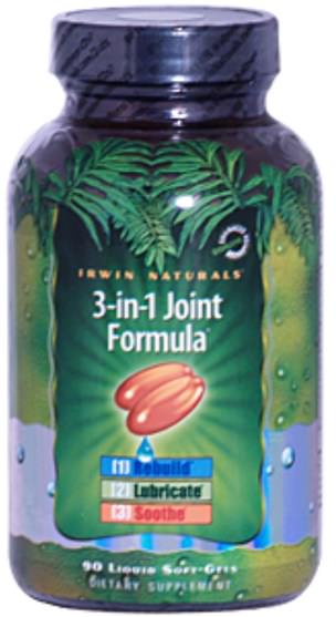 健康，骨骼，骨質疏鬆症，關節健康 - Irwin Naturals, 3-in-1 Joint Formula, 90 Liquid Soft-Gels