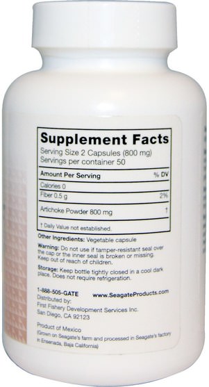 健康，膽固醇支持，朝鮮薊 - Seagate, Artichoke, 400 mg, 100 Veggie Caps