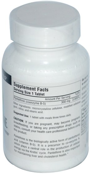 健康，膽固醇支持，泛硫乙胺 - Source Naturals, Pantethine, 300 mg, 90 Tablets
