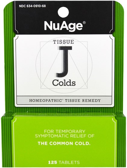 健康，感冒流感和病毒，感冒和流感，補充劑，順勢療法咳嗽感冒和流感 - Hylands, NuAge, Tissue J Colds, 125 Tablets