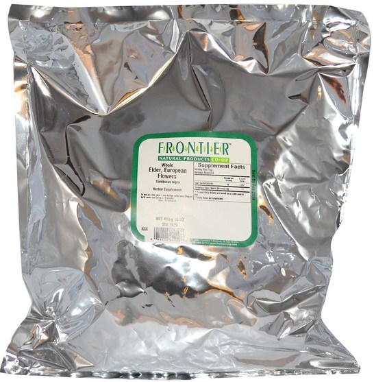 健康，感冒流感和病毒，接骨木（接骨木） - Frontier Natural Products, Whole Elder, European Flowers, 16 oz (453 g)