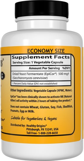 健康，感冒和病毒，epicor，免疫系統 - Healthy Origins, EpiCor, 500 mg, 150 Veggie Caps