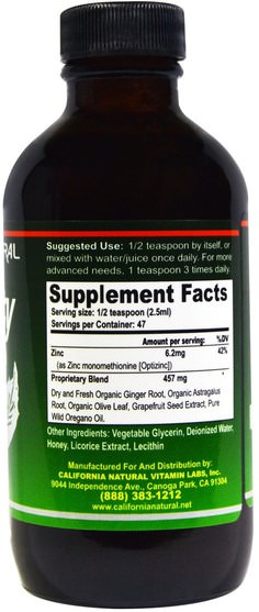 健康，感冒和病毒，免疫系統 - California Natural, Immunity Shots, 4 fl oz (118 ml)