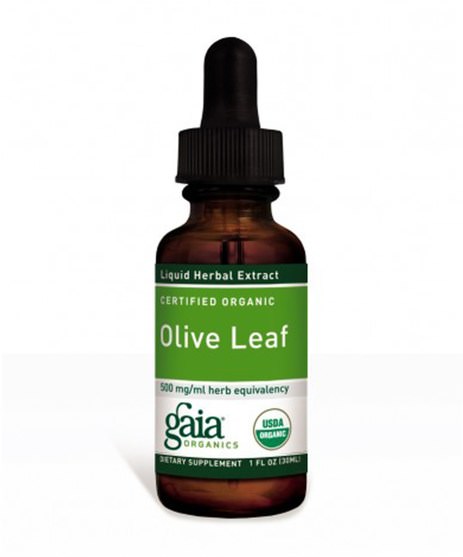 健康，感冒流感和病毒，橄欖葉，感冒和流感 - Gaia Herbs, Organic Olive Leaf, 1 fl oz (30 ml)