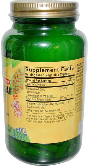 健康，感冒流感和病毒，橄欖葉 - Solgar, Olive Leaf Extract, 180 Vegetable Capsules