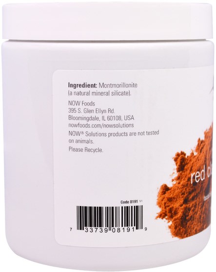 健康，排毒，粘土，美容，面部護理，皮膚 - Now Foods, Moroccan Red Clay Powder, Facial Cleanser, 14 oz (397 g)