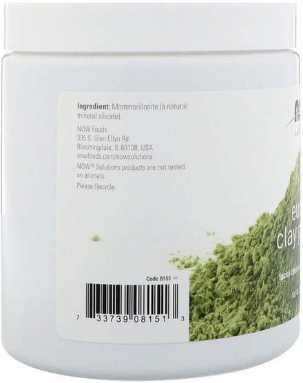 健康，排毒，粘土，美容，面部護理，皮膚 - Now Foods, Solutions, European Clay Powder, 14 oz (397 g)