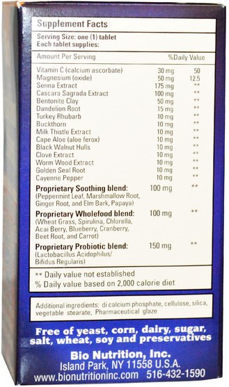 健康，排毒，結腸清洗 - Bio Nutrition, Total Colon Wellness, 60 Tablets