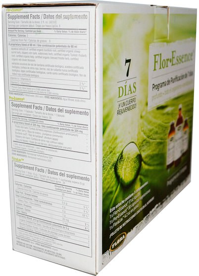健康，排毒，植物花卉精華 - Flora, FlorEssence, 7-Day Purification Program, 3-Part Program