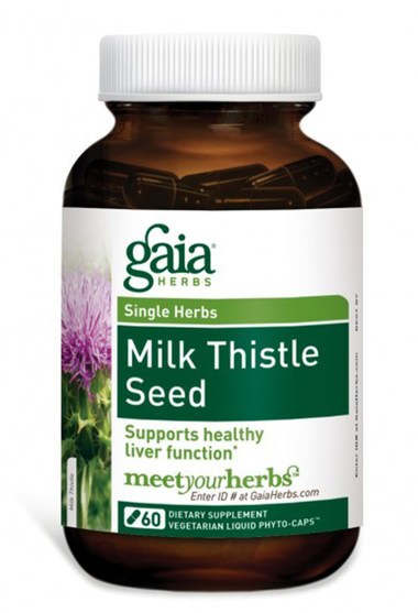 健康，排毒，奶薊（水飛薊素） - Gaia Herbs, Milk Thistle Seed, 60 Vegetarian Liquid Phyto-Caps