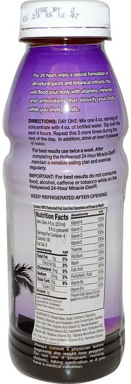 健康，飲食 - Hollywood Diet, Hollywood 24 Hour Miracle Diet, 16 fl oz (473 ml)