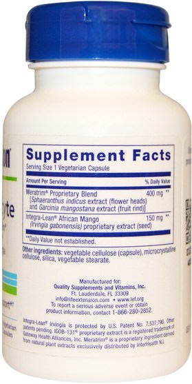 健康，飲食 - Life Extension, Advanced Anti-Adipocyte Formula, 60 Veggie Caps