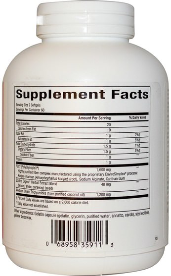 健康，消化，胃，纖維，葡甘聚醣（魔芋根），pgx - Natural Factors, SlimStyles, PGX Ultra Matrix Plus, Soothe Digest, 820 mg, 120 Softgels