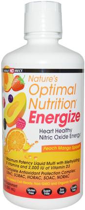 Natures Optimal Nutrition, Energize, Peach Mango Splash, 30 fl oz (887 ml) by Health Direct, 維生素，液體多種維生素 HK 香港