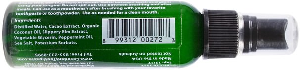 健康，口乾 - Greensations, Coconut Oil Tooth Spray, 2 oz (60 ml)