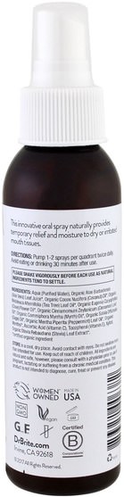 健康，口乾，口腔牙齒護理 - Dr. Brite, Sooth & Restore Oral Spray, Tea Tree Oil, 4 fl oz (118.3 ml)
