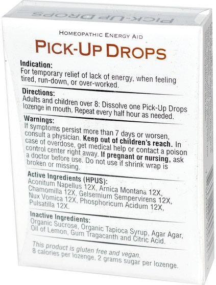 健康，精力 - Historical Remedies, Pick-Up Drops, for Energy, 30 Homeopathic Lozenges