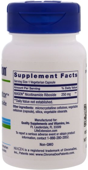 健康，精力 - Life Extension, NAD + Cell Regenerator Nicotinamide Riboside, 250 mg, 30 Vegetarian Capsules