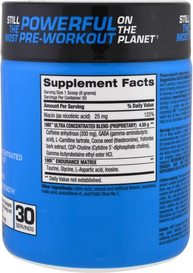 健康，能量，運動 - BPI Sports, 1.M.R, One. More. Rep, Pre-Workout Powder, Blueberry Lemonade, 8.5 oz (240 g)