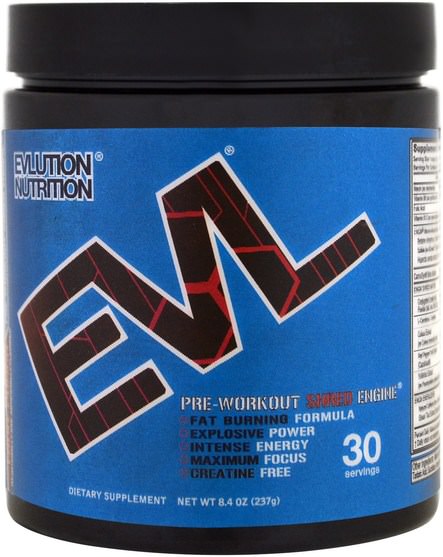 健康，能量，運動 - EVLution Nutrition, ENGN Shred, Pre-Workout, Fruit Punch, 8.4 oz (237 g)