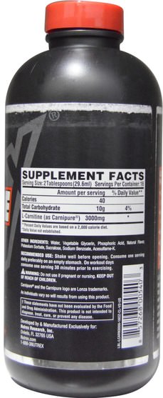 健康，能量，補品，左旋肉鹼液 - Nutrex Research Labs, Liquid Carnitine 3000, Cherry Lime, 16 fl oz (473 ml)