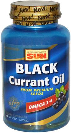 Black Currant Oil, 1.000 mg, 60 Softgels by Health From The Sun, 補充劑，efa omega 3 6 9（epa dha），黑醋栗 HK 香港