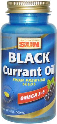 Black Currant Oil, 500 mg, 90 Mini Softgels by Health From The Sun, 補充劑，efa omega 3 6 9（epa dha），黑醋栗 HK 香港