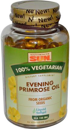 Evening Primrose Oil, 100% Vegetarian, 90 Veggie Softgels by Health From The Sun, 補充劑，efa omega 3 6 9（epa dha），月見草油，月見草油軟膠囊 HK 香港