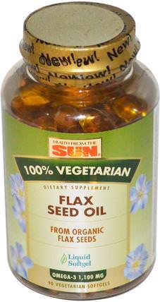 Flax Seed Oil, 90 Veggie Softgels by Health From The Sun, 補充劑，亞麻籽 HK 香港