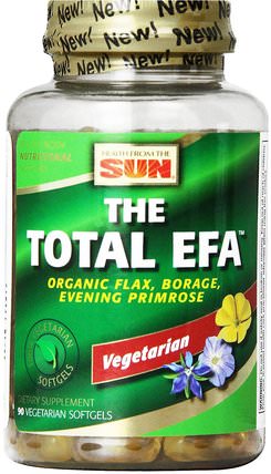 The Total EFA, 100% Vegetarian, 90 Veggie Softgels by Health From The Sun, 補充劑，efa omega 3 6 9（epa dha），亞麻油軟膠囊，琉璃苣油 HK 香港