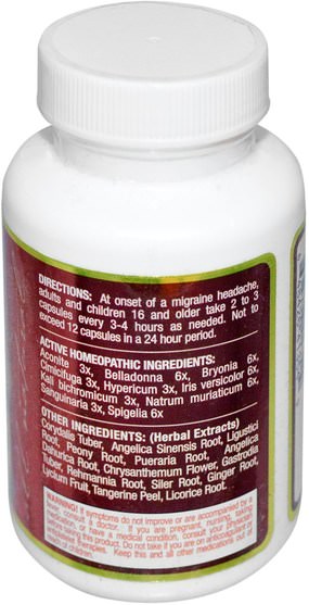 健康，頭痛 - Clear Products, Clear Migraine, 60 Capsules