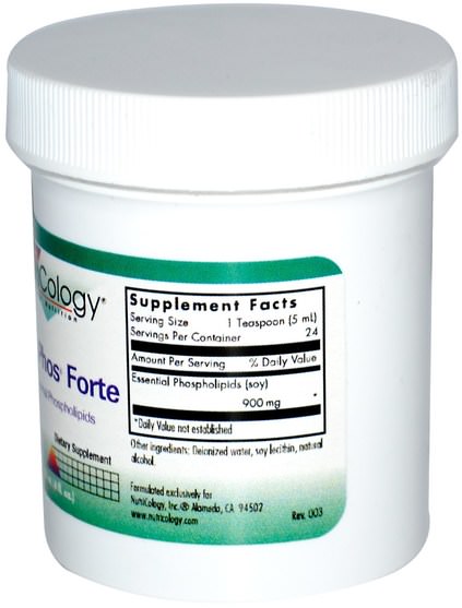 健康，心臟心血管健康，心臟支持，能量 - Nutricology, LipoPhos Forte, 4 fl oz (120 ml)