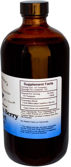 健康，心臟心血管健康，心臟支持，草藥，山楂 - Christophers Original Formulas, Hawthorn Berry Heart Syrup, 16 fl oz (472 ml)