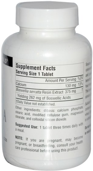 健康，炎症，乳香 - Source Naturals, Boswellia Extract, 100 Tablets