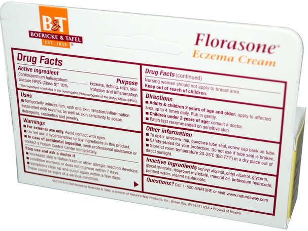 健康，傷害燒傷 - Boericke & Tafel, Florasone Cardiospermum Cream, 1 oz