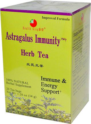 Astragalus Immunity Herb Tea, 20 Tea Bags, 1.20 oz (34 g) by Health King, 補充劑，adaptogen，涼茶 HK 香港