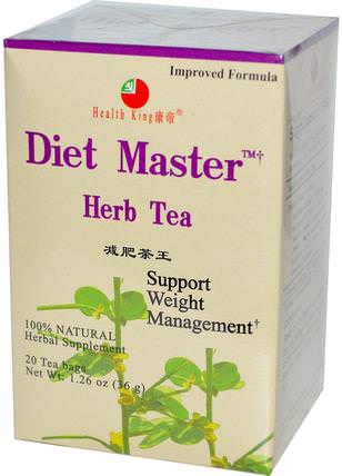 Diet Master Herb Tea, 20 Tea Bags, 1.26 oz (36 g) by Health King, 健康，飲食，食物，涼茶 HK 香港