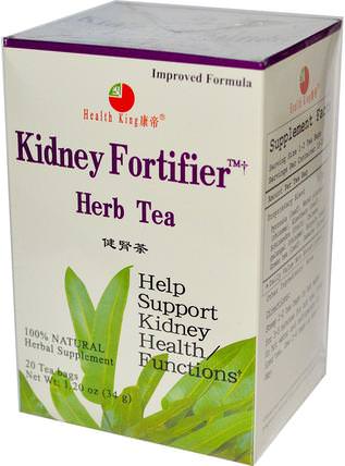 Kidney Fortifier Herb Tea, 20 Tea Bags, 1.20 oz (34 g) by Health King, 健康，腎臟，食物，涼茶 HK 香港