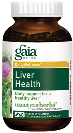 健康，肝臟支持 - Gaia Herbs, Liver Health, 60 Vegetarian Liquid Phyto-Caps