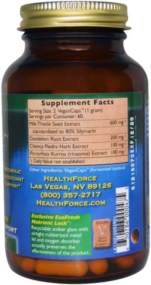健康，肝臟支持 - HealthForce Nutritionals, Liver Rescue, Version 5.1, 120 Vegan Caps