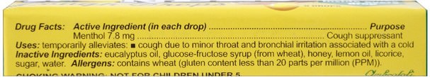 健康，肺和支氣管，咳嗽滴 - Honees, Honey Lemon Cough Drops, 9 Drops