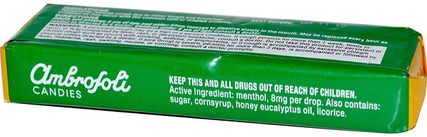 健康，肺和支氣管，咳嗽滴 - Honees, Menthol Eucalyptus Cough Drops, 9 Drops